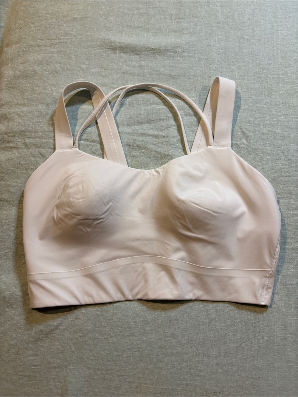lululemon athletica white Pink sports bra Sz 8